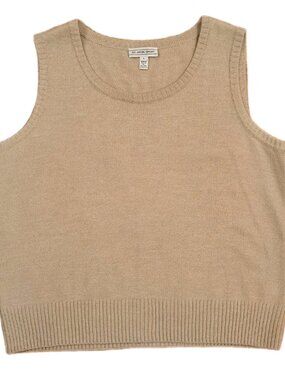 St. John Sport Knit Sweater Vest Tank Womens Size Large Wool Blend Scoop Neck